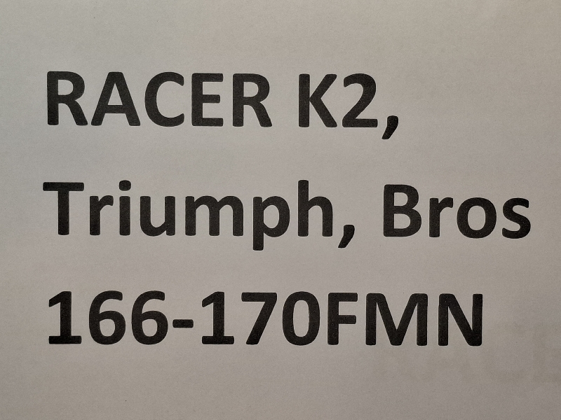 ГРМ Racer K2, Triumph, Bros 166FMM-170FMN