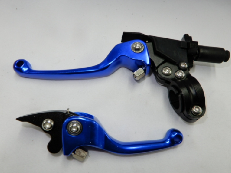 Рычаг сцепления + тормоза складные (CNC) синие