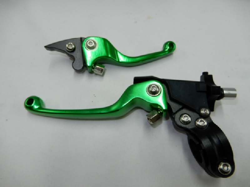 Рычаг сцепления + тормоза складные (CNC) (зеленые)