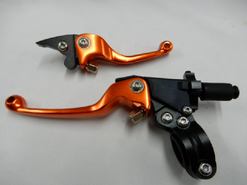 Рычаг сцепления + тормоза складные (CNC) (оранжевые)