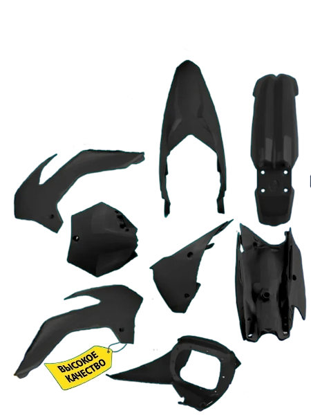 Комплект пластика Черный Kayo K1, GR1, BSE Z1, Regulmoto Athlete, Progasi SuperMax, Rockot R5/ R5F